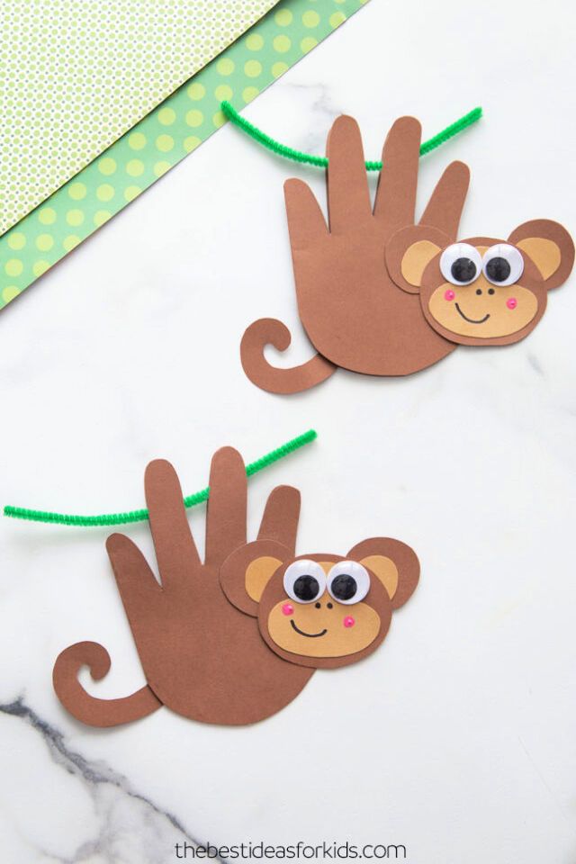 Adorable Handprint Monkey Craft