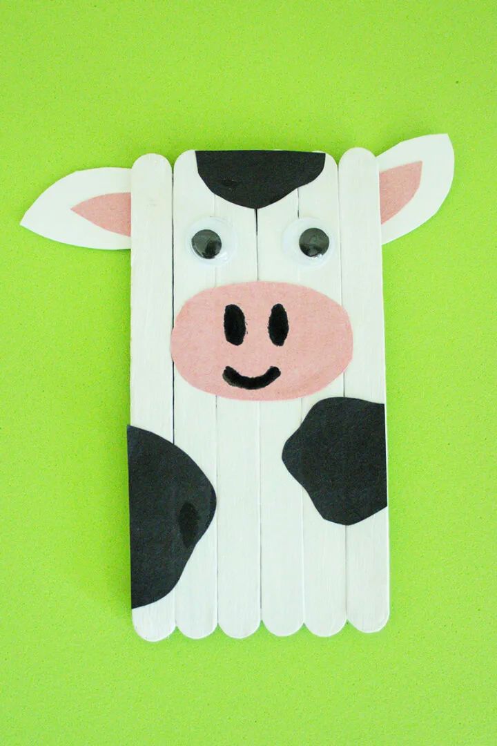 Adorable Popsicle Stick Cow Craft