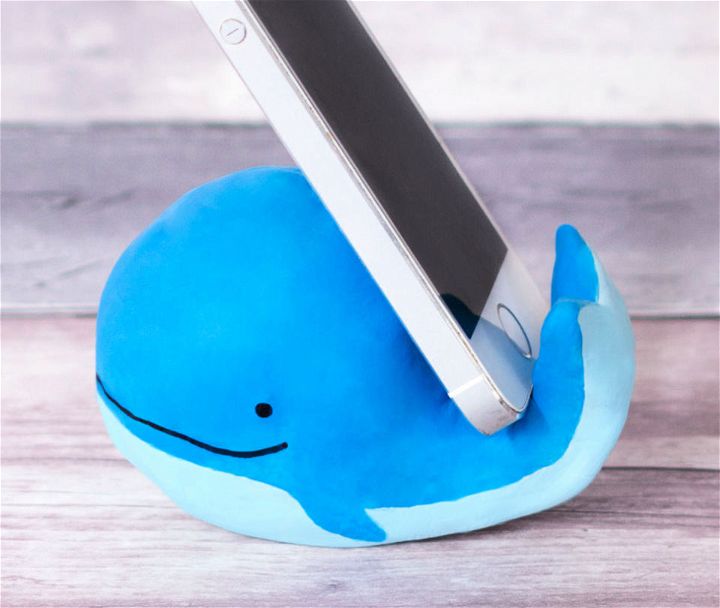 Air Dry Clay Whale Phone Holder Craft