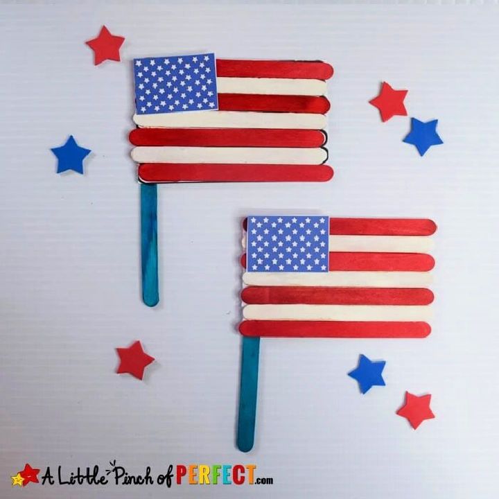 American Flag 4th of July With Popsicle Stick