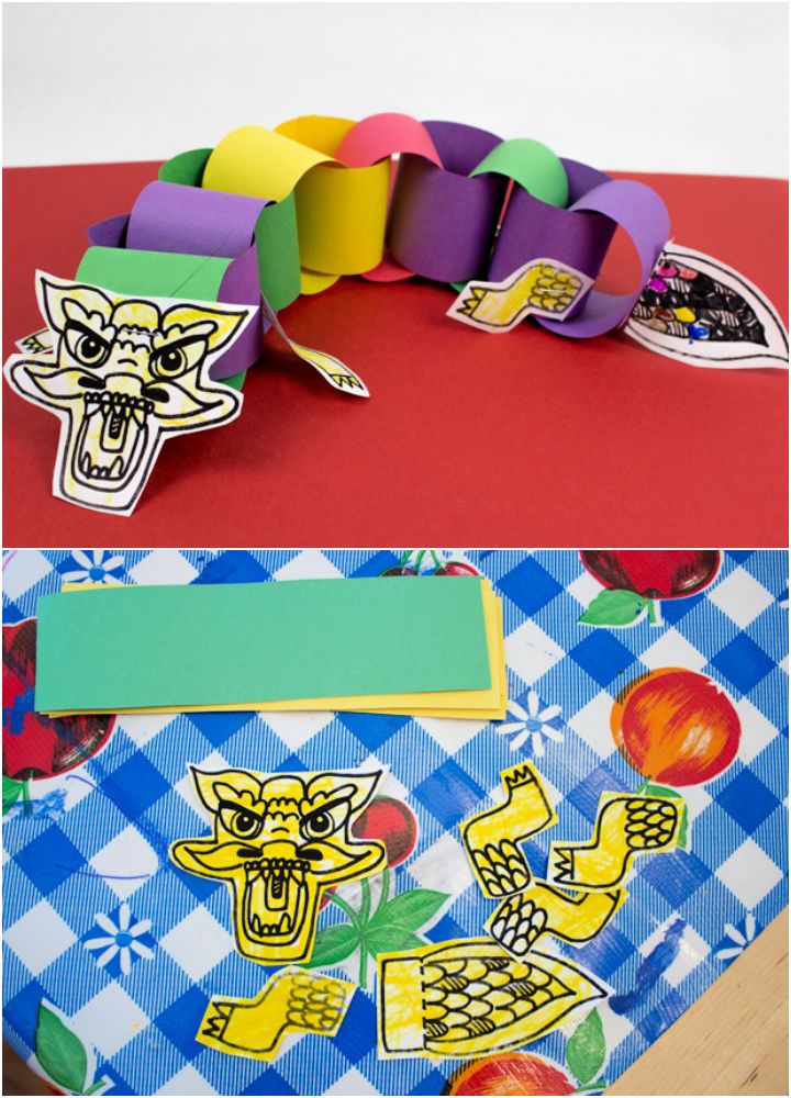 Chinese New Year Paper Chain Dragon