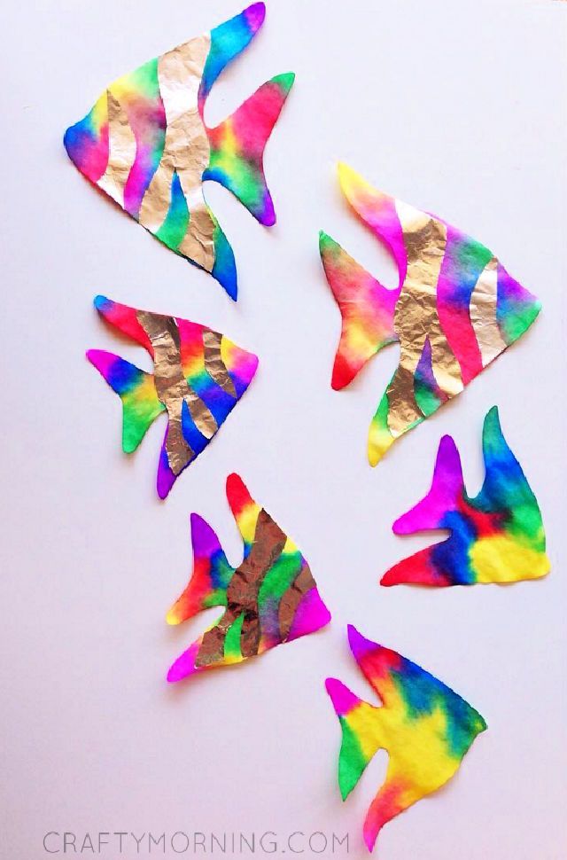 Coffee Filter Rainbow Fish Arts and Crafts