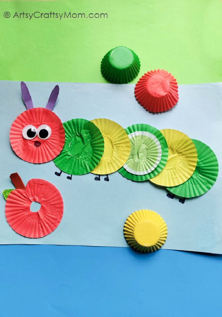 Colorful DIY Cupcake Liner Caterpillar 