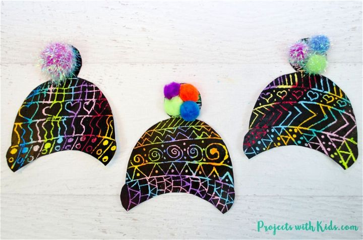 Colorful DIY Winter Hat With Scratch Art