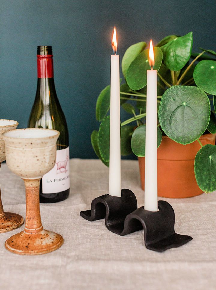 Cool Air Dry Clay Candle Holder Crafting
