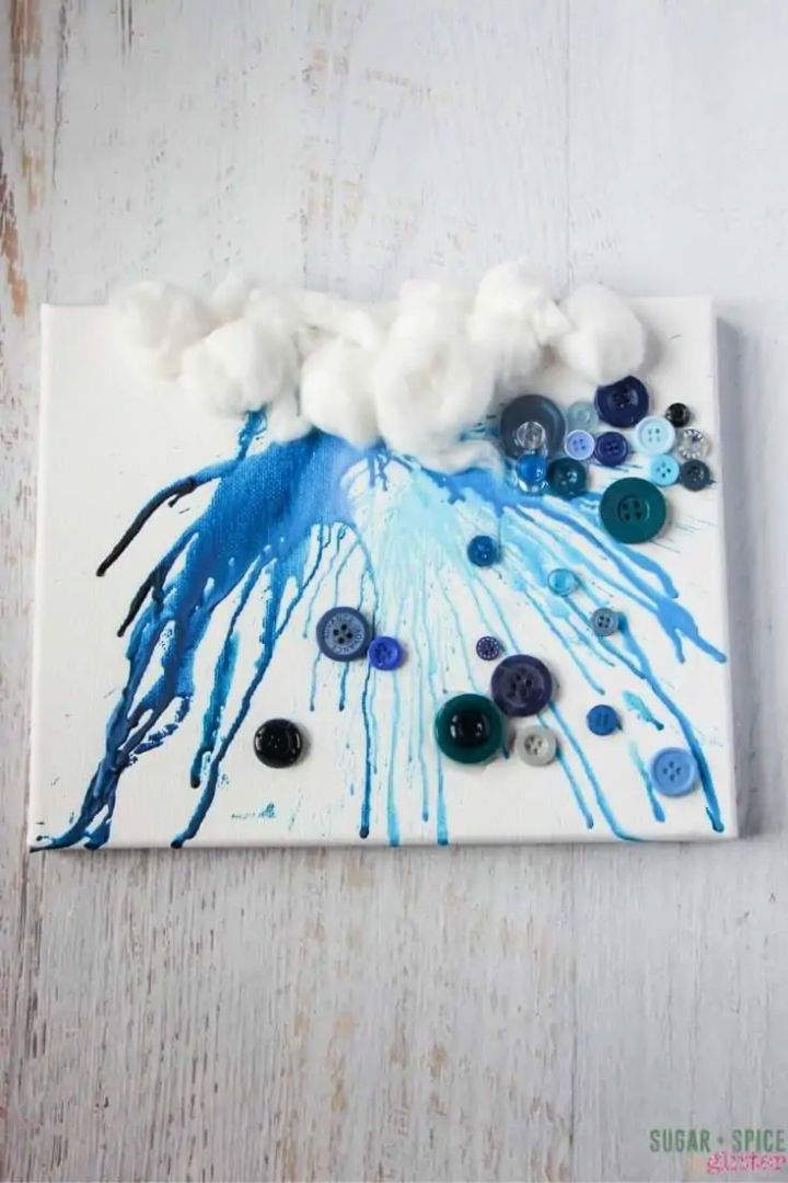 Crayon Drip Rain Cloud Activity for Kids