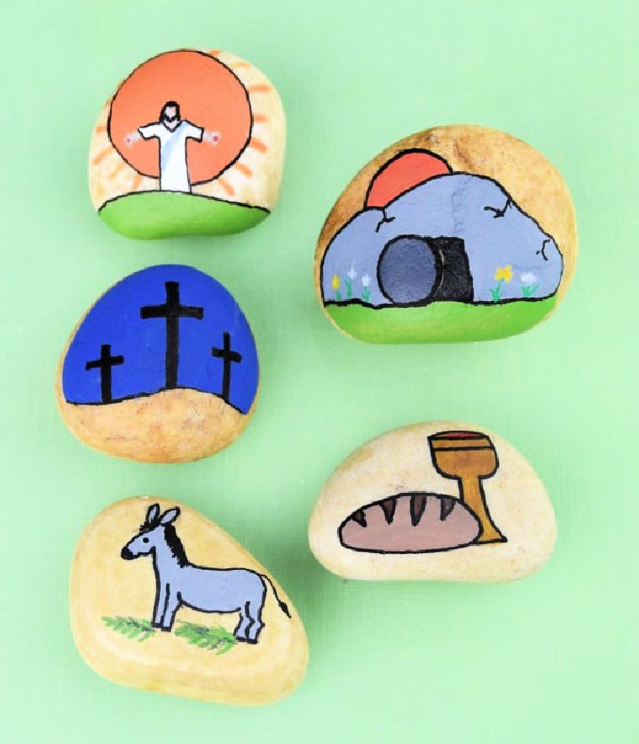 Easter Story Painted Stones Idea