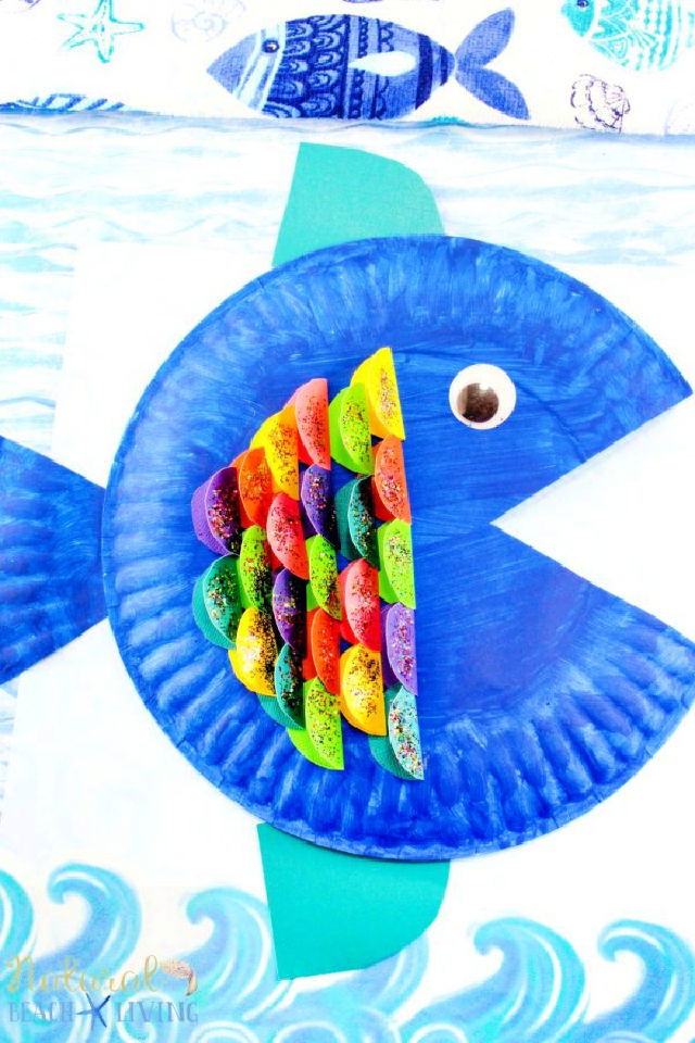 Cute DIY Paper Plate Rainbow Fish