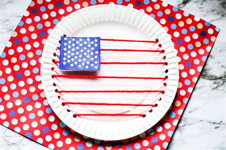 DIY American Flag Using Paper Plate
