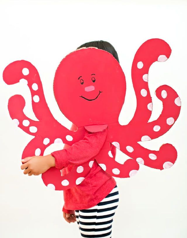 DIY Cardboard Octopus Costume