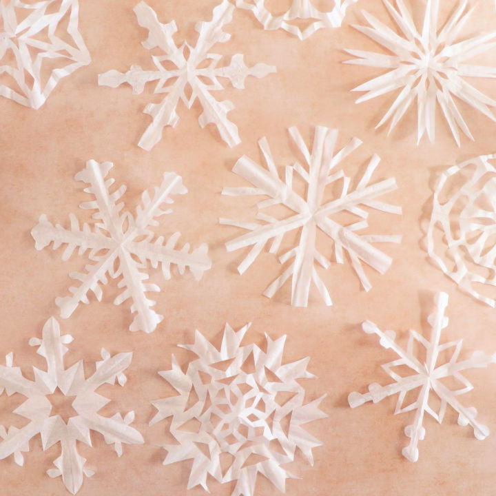 DIY Coffee Filter Paper Snowflakes