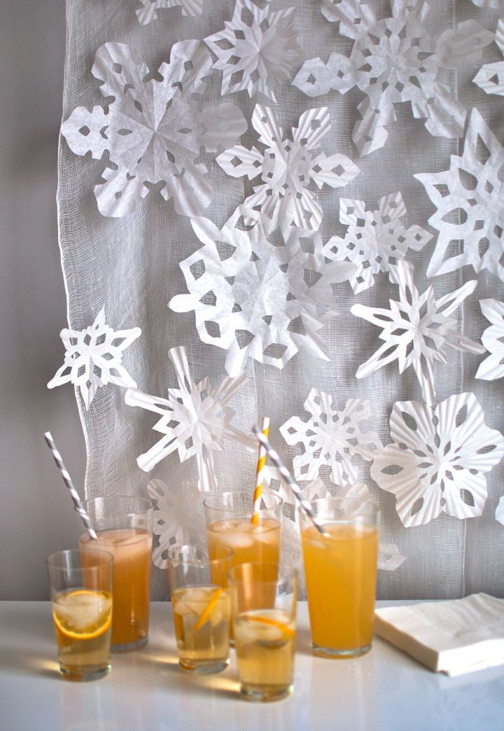 DIY Coffee Filter and Cupcake Paper Paper Snowflakes