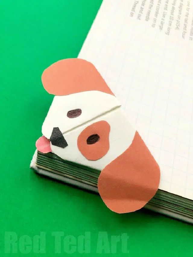 DIY Emoji Dog Corner Bookmark