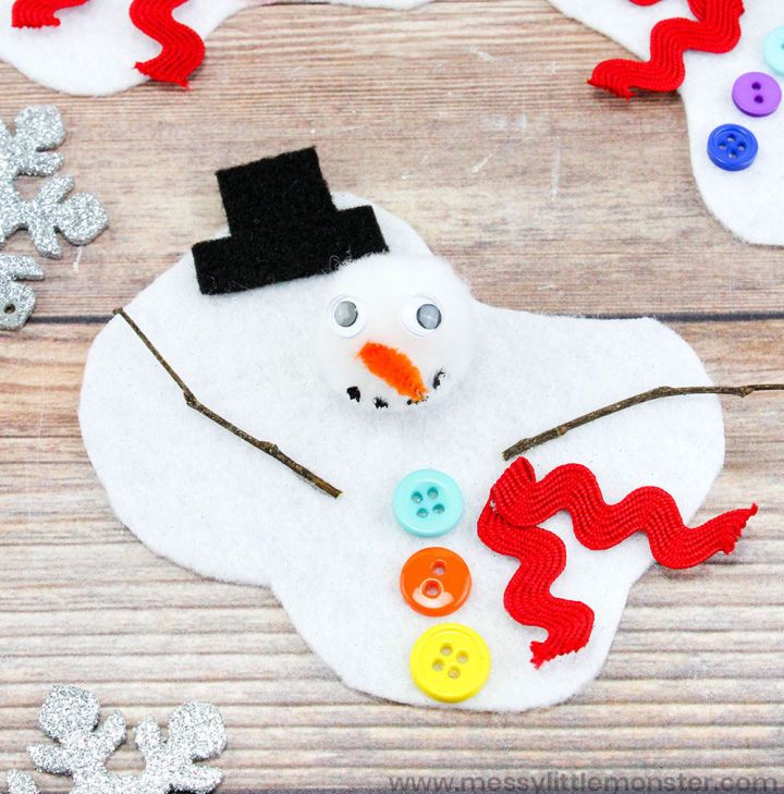 DIY Melting Snowman Using Felt Paper