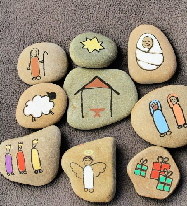 DIY Nativity Story Stones for Kids