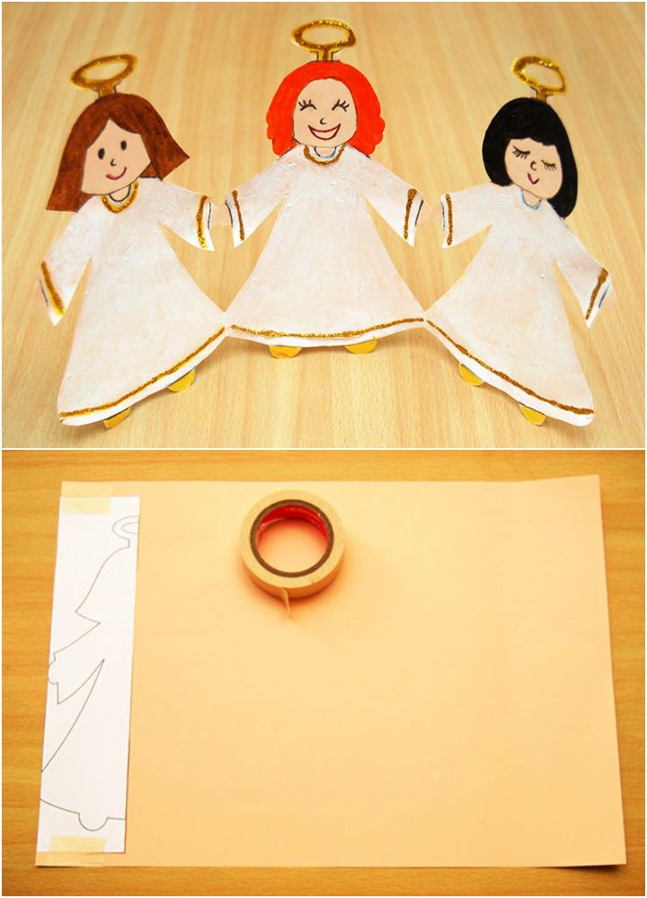 DIY Paper Angel Chain Step by Step Instructions