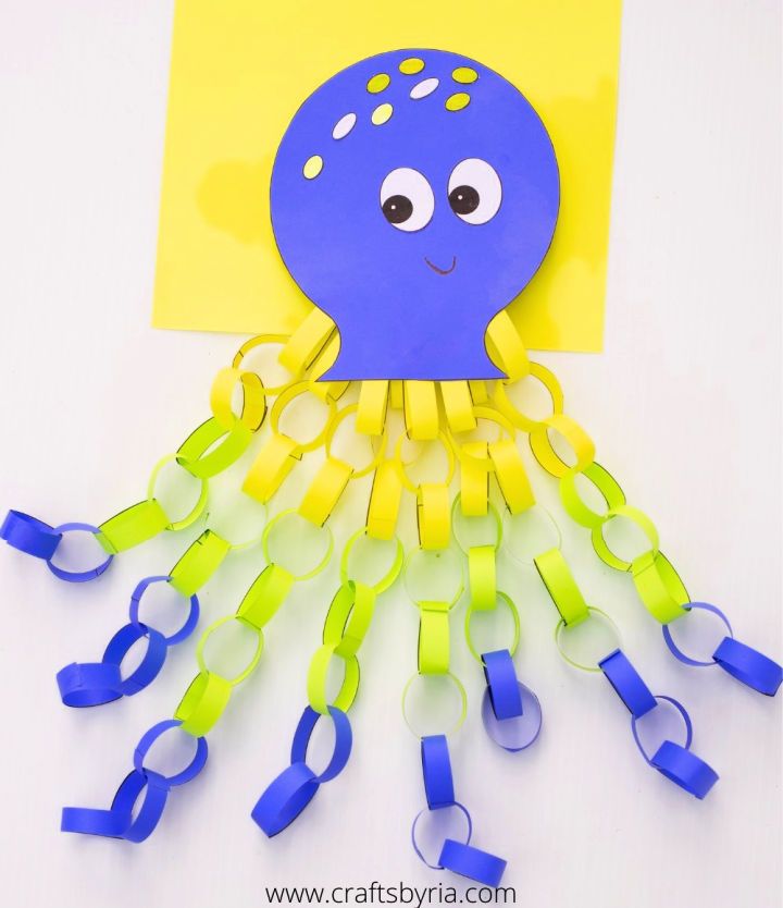 DIY Paper Chain Octopus for Kindergarteners