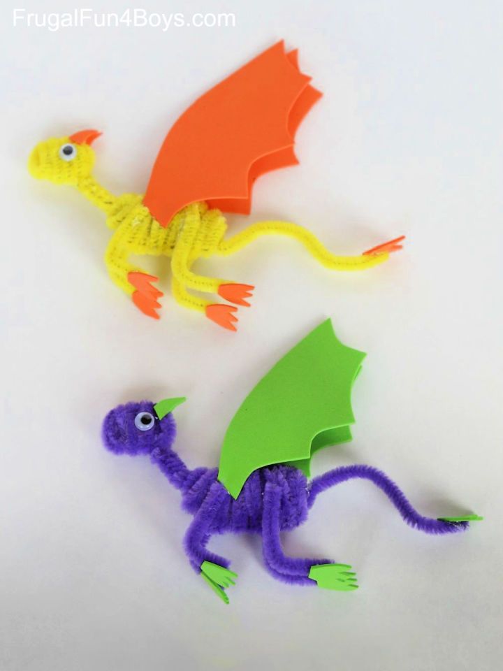 DIY Pipe Cleaner Dragons for Kids