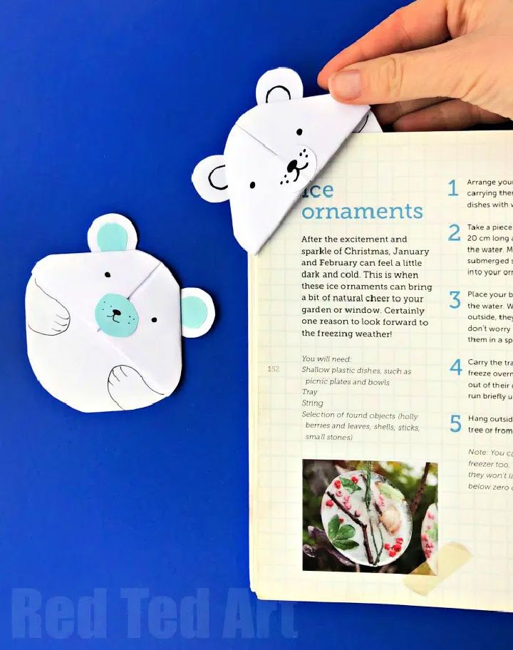 DIY Polar Bear Bookmark Corner