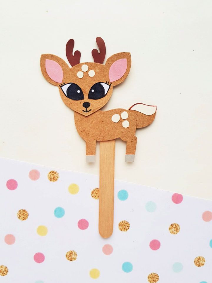 DIY Popsicle Stick Deer Puppet
