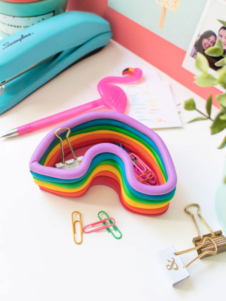 DIY Rainbow Clay Catch All Dish