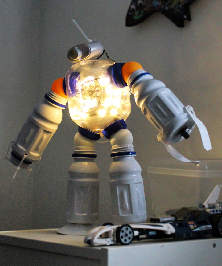 Make Robot Night Light Out of Plastic Bottle