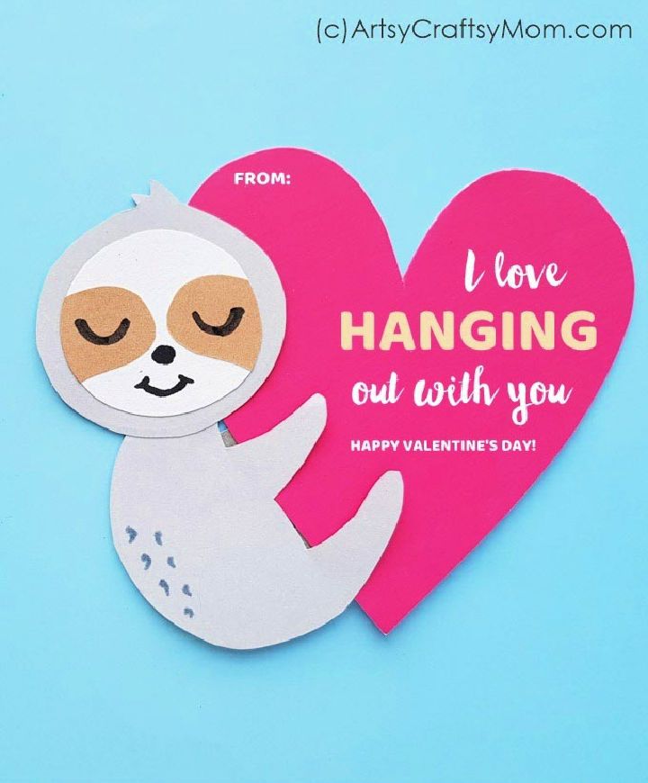 DIY Sloth Heart Valentine
