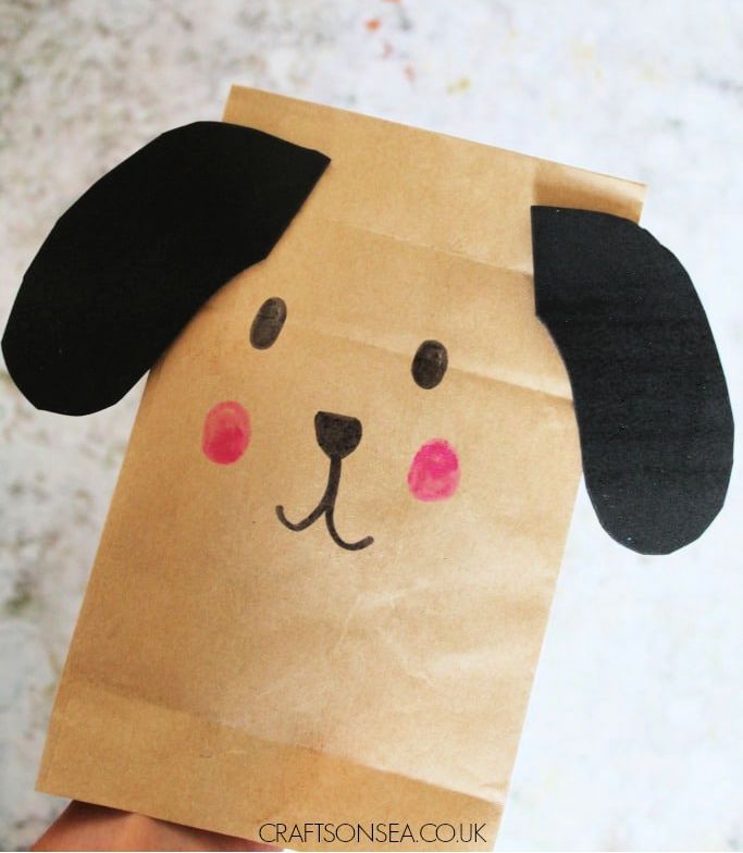 Dog Paper Bag Craft for Kids With Written Instructions