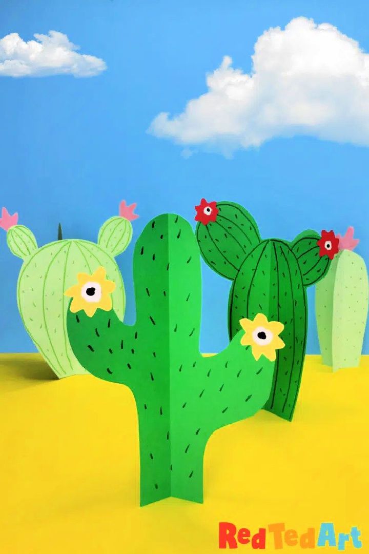 Easy 3D Paper Cactus Decoration
