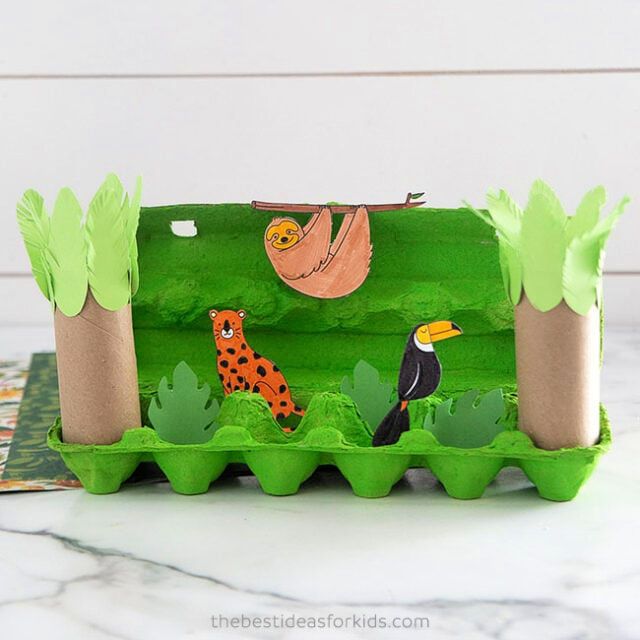 Easy Egg Carton Jungle Art Activities