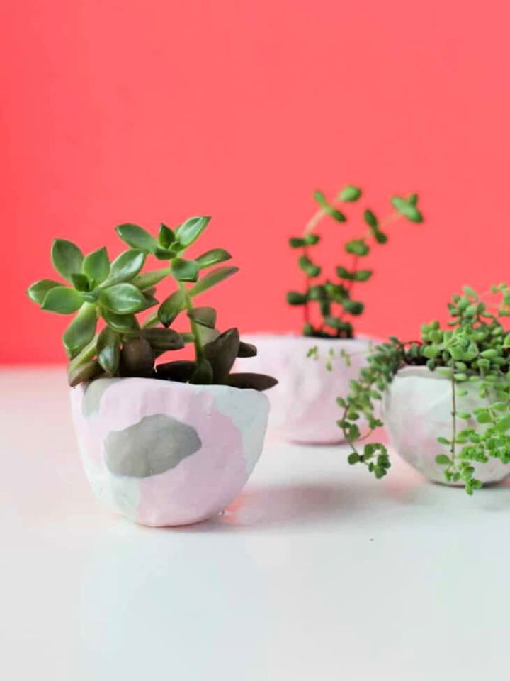 Easy Mini Pinch Clay Pot Planters Craft