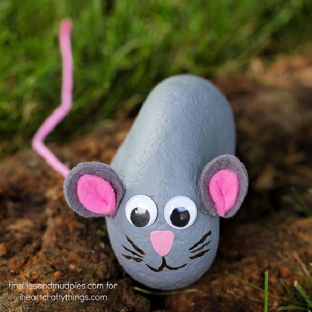Painted Mouse Rocks With Detailed Instructions