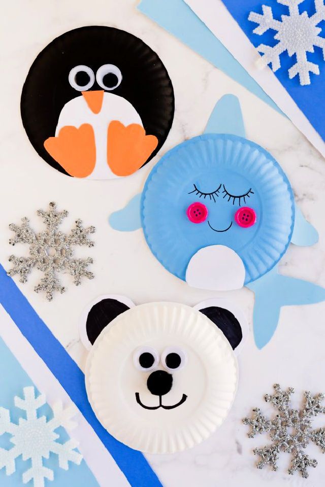 Easy DIY Paper Plate Winter Animals