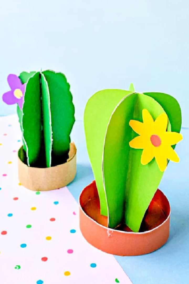 Easy and Simple 3D Paper Cactus Craft