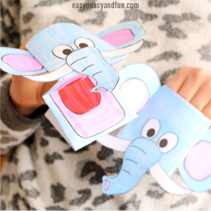 Elephant Puppet With Free Printable Template