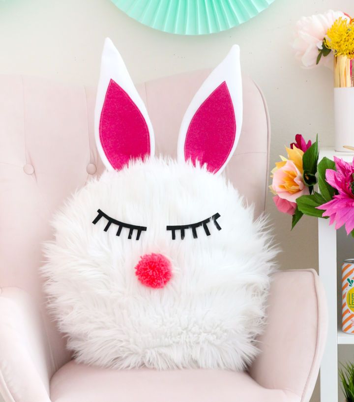 Faux Fur Bunny Pillow for Adults