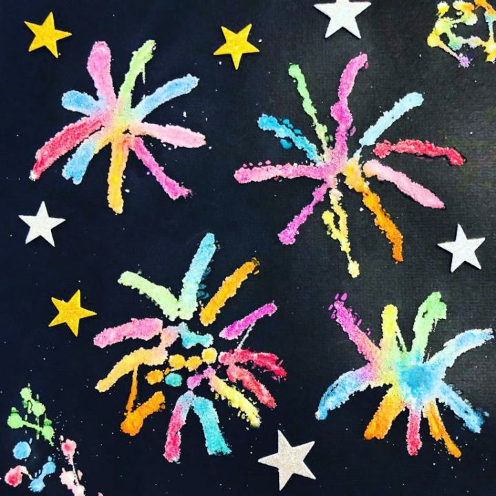 Fireworks Salt Painting for New Year’s Eve