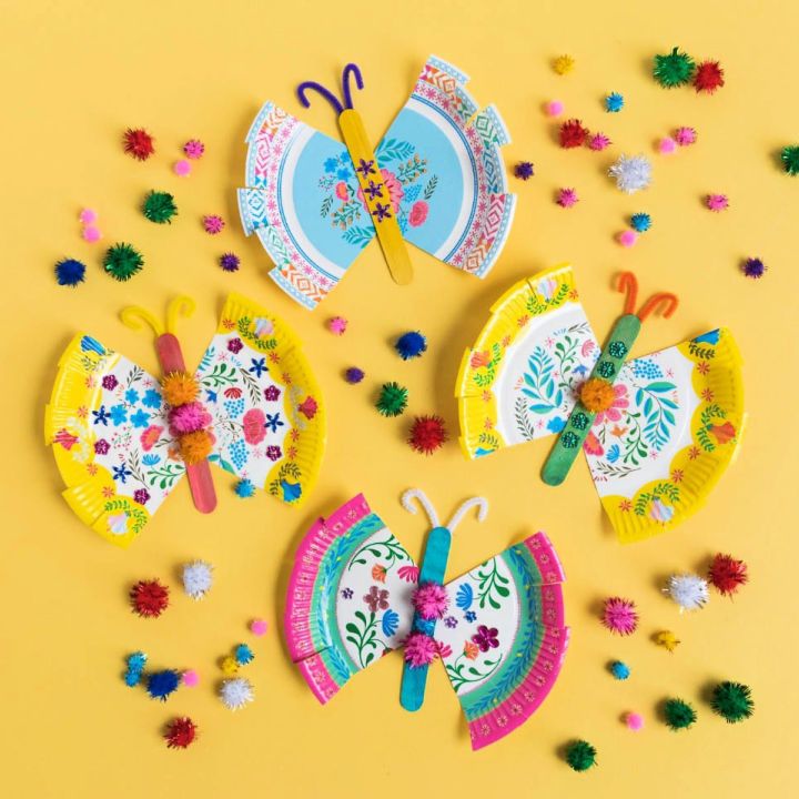 Floral Paper Plate Butterflies Arts and Crafts