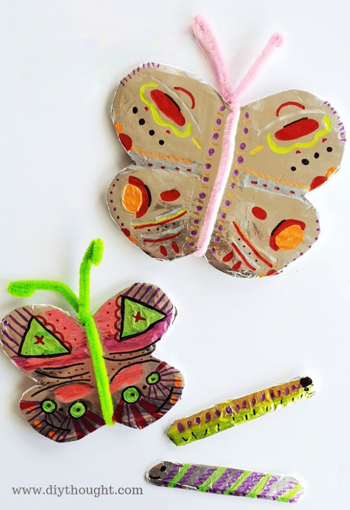 Foil Paper Butterfly Activity for Kids