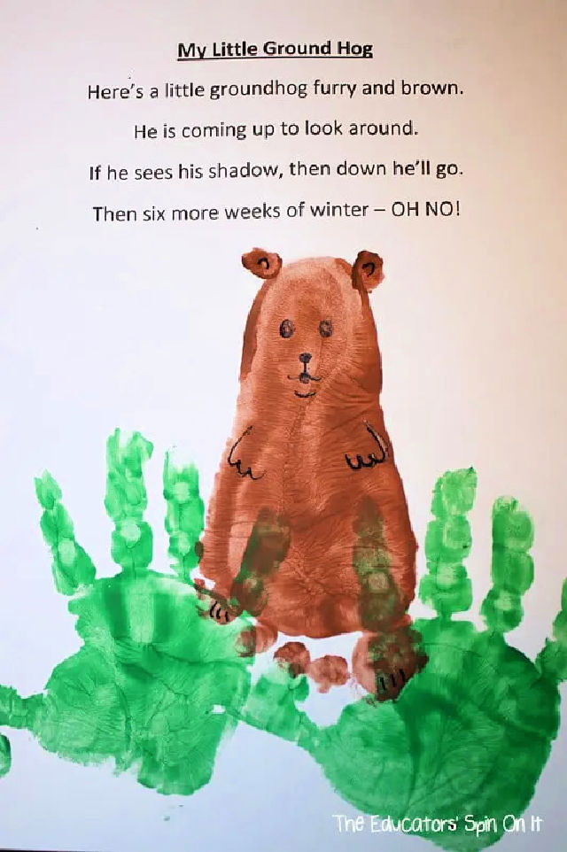 Footprint Groundhog Day Craft Ideas for Kids