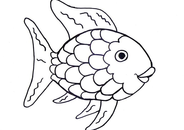 Free Printable Black and White Rainbow Fish Templates