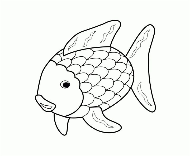 Free Printable Rainbow Fish Outline Templates