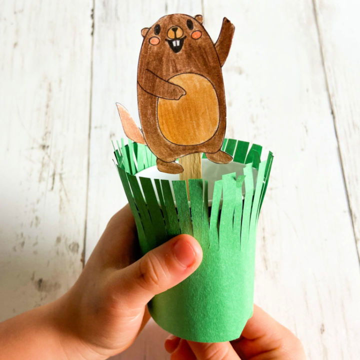 Fun DIY Paper Cup Groundhog Free Printable Templates