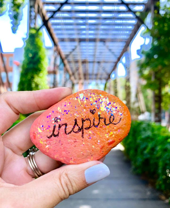 Glitter Word Art Painted Rocks – Step by Step
