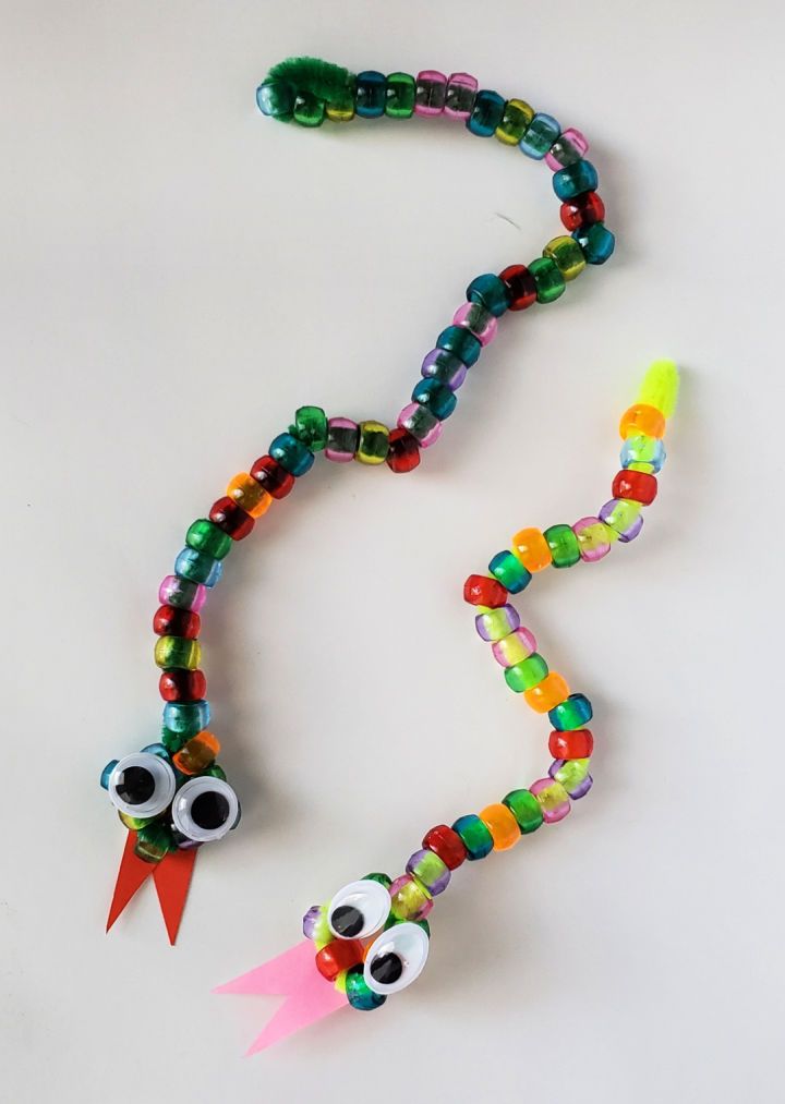 Handmade Colorful Pony Bead Snake