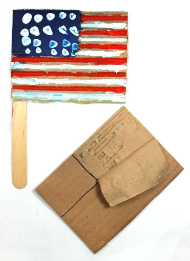 Handmade Corrugated Cardboard Flag