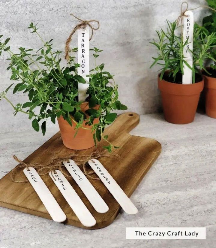 Handmade Farmhouse Style Craft Stick Herb Markers
