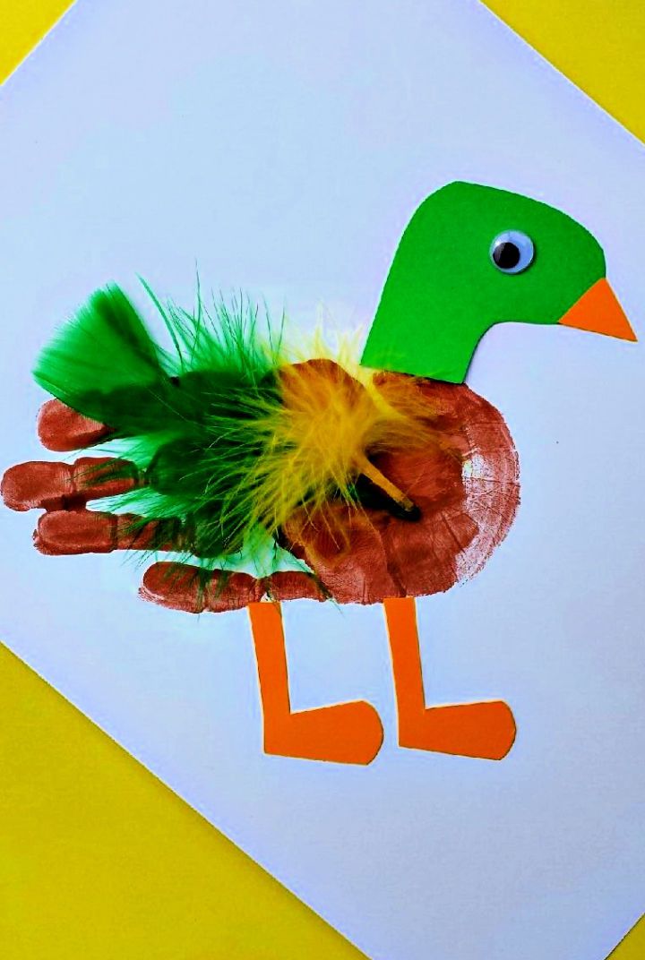 Handprint Baby Mallard Duck Craft for Kids