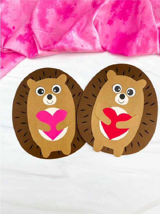 Heart Hedgehog Valentine Craft for Kids