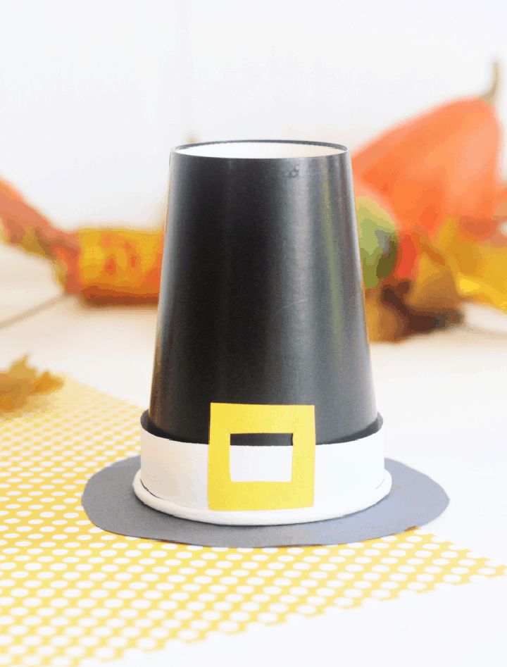 Make Your Own Paper Cup Pilgrim Hat Craft